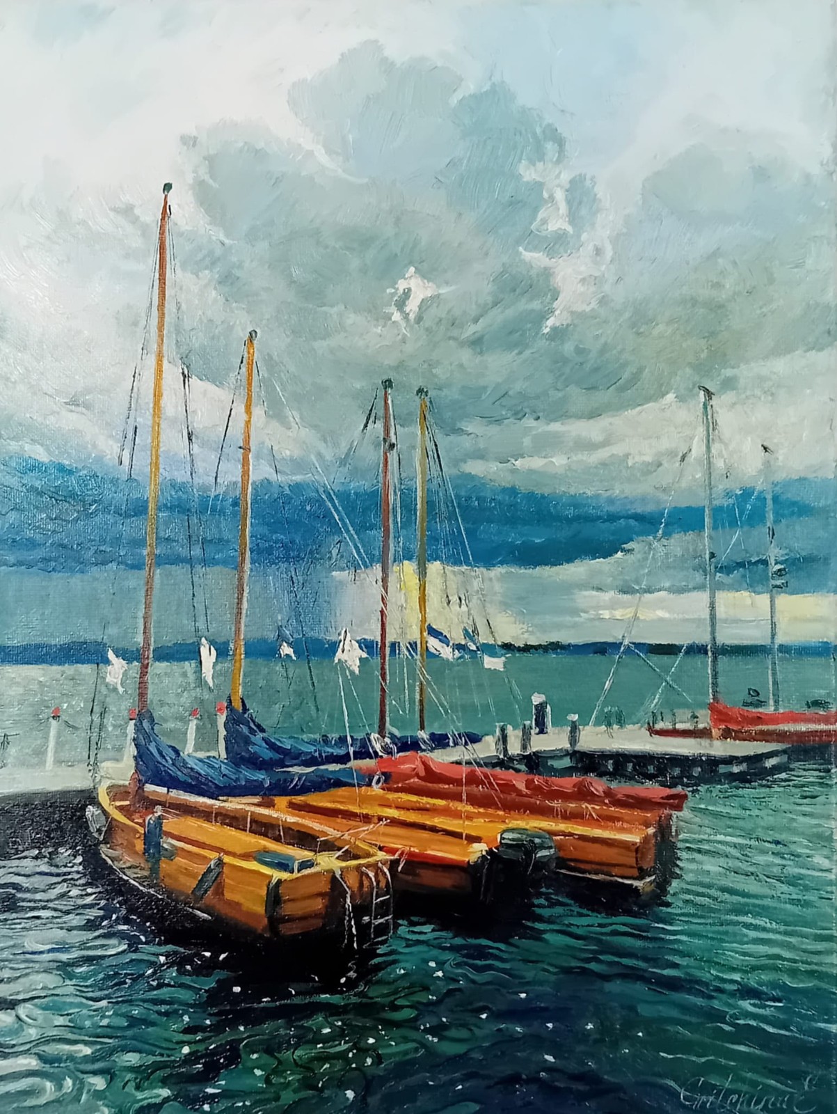 Segelboote im weiten Licht